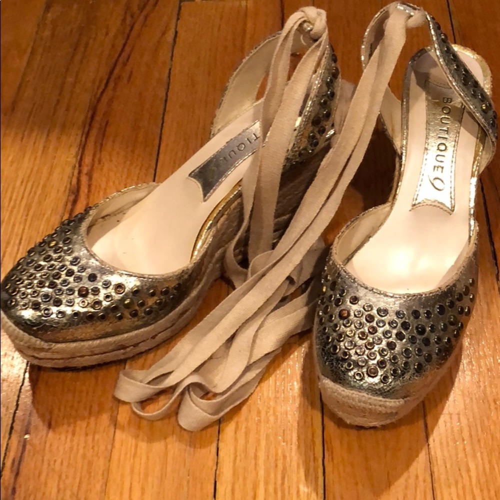 Gold Platform Espadrilles size 7